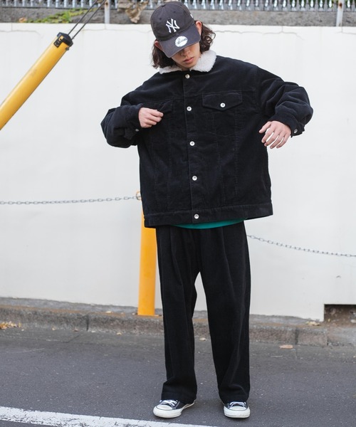 WEGO（ウィゴー）の「WEGO/コーデュロイ ボアBIGジャケット（ブルゾン・メンズ・アイボリー/ブラック・FREE）」の12枚目の写真