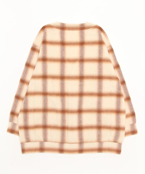 Name.（ネーム）の「STUDIOUS別注 CHECK SHAGGY CARDIGAN（カーディガン/ボレロ・メンズ・ベージュ/ブラウン・1/000）」の3枚目の写真