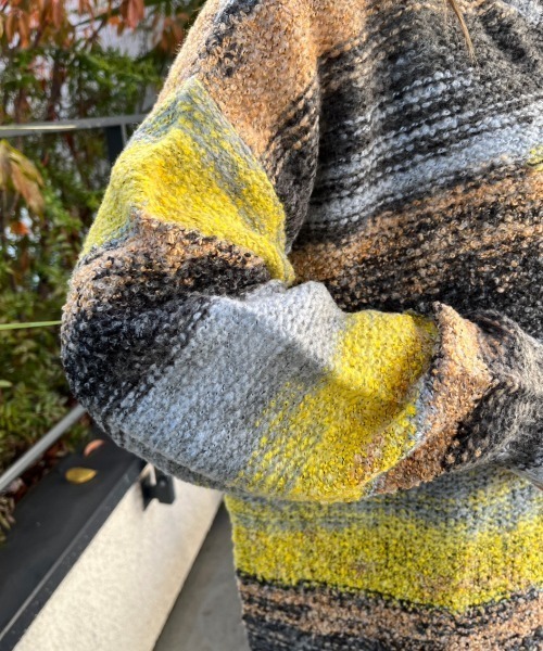 nemne store（ネンネストア）の「【23SS / 低身長用サイズあり】前後2wayグラデーションボーダーカーディガン（カーディガン/ボレロ・レディース・ボルドー/ピンク/グリーン/グレー/ブルー・SMALL/MEDIUM）」の8枚目の写真