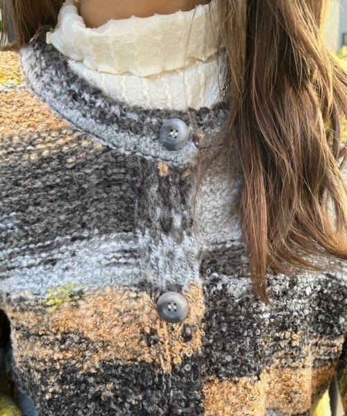 nemne store（ネンネストア）の「【23SS / 低身長用サイズあり】前後2wayグラデーションボーダーカーディガン（カーディガン/ボレロ・レディース・ボルドー/ピンク/グリーン/グレー/ブルー・SMALL/MEDIUM）」の18枚目の写真