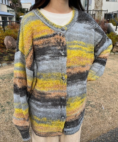 nemne store（ネンネストア）の「【23SS / 低身長用サイズあり】前後2wayグラデーションボーダーカーディガン（カーディガン/ボレロ・レディース・ボルドー/ピンク/グリーン/グレー/ブルー・SMALL/MEDIUM）」の19枚目の写真