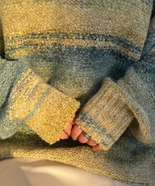 nemne store（ネンネストア）の「【23SS / 低身長用サイズあり】前後2wayグラデーションボーダーカーディガン（カーディガン/ボレロ・レディース・ボルドー/ピンク/グリーン/グレー/ブルー・SMALL/MEDIUM）」の20枚目の写真