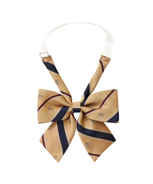 EASTBOY（イーストボーイ）の「リボン レジメ×紋章 ラメ入り（ネクタイ・キッズ・ネイビー/ベージュ/ボルドー/ブラウン/グリーン・F）」の3枚目の写真