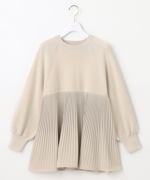 ANY SIS(エニィスィス)の「【洗える】プリーツコンビ ニット(ニット/セーター・レディース・アイボリー系/ライトグリーン系/ピンク系・2)」の2枚目の写真
