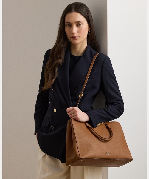 クロスハッチ レザー ラージ ハンナ サッチェル（ハンドバッグ