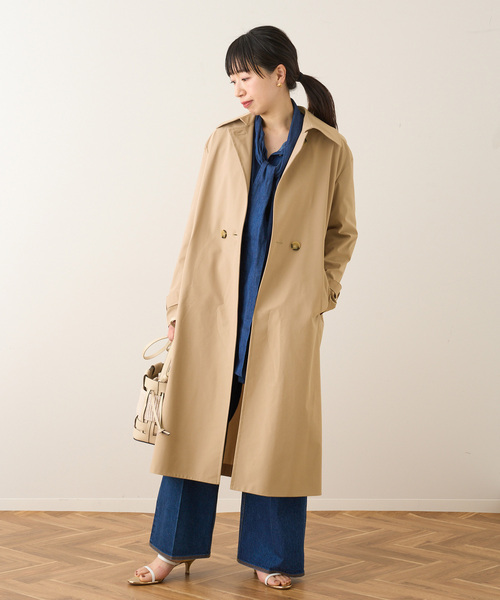HARRIS WHARF LONDON(ハリスワーフロンドン)の「【HARRIS WHARF LONDON】Women dropped shoulder mac:トレンチコート(トレンチコート・レディース・キャメル・40)」の2枚目の写真
