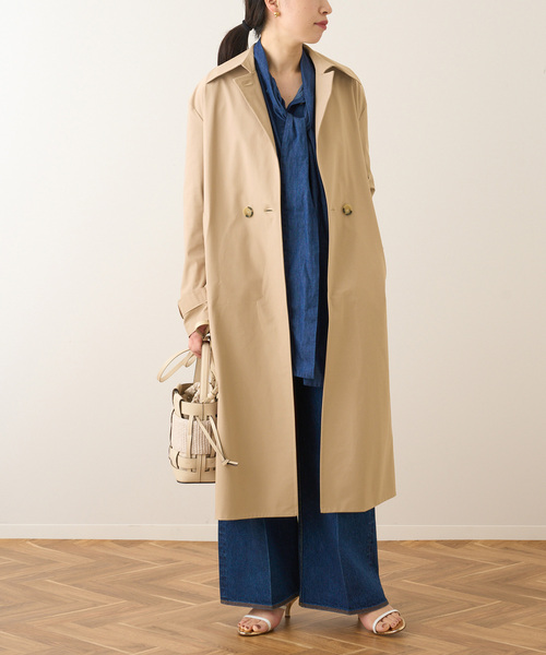 HARRIS WHARF LONDON(ハリスワーフロンドン)の「【HARRIS WHARF LONDON】Women dropped shoulder mac:トレンチコート(トレンチコート・レディース・キャメル・40)」の5枚目の写真