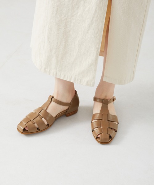 NICAL（ニカル）の「【本革】【NICAL】スクエアトゥグルカサンダル/34114（サンダル・レディース・ベージュ/グリーン/ブラウン・34/35/36/37/38/39/40/41）」の2枚目の写真