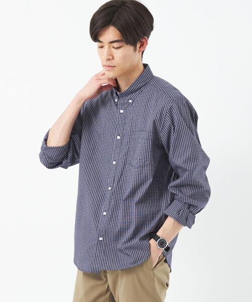 green label relaxing(グリーンレーベルリラクシング)の「ドビーチェック ボタンダウン シャツ(シャツ/ブラウス・メンズ・ネイビー/ホワイト・L/XL/M/S)」の10枚目の写真