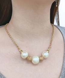 3ｺｯﾄﾝﾊﾟｰﾙﾃﾞｻﾞｲﾝﾈｯｸﾚｽ