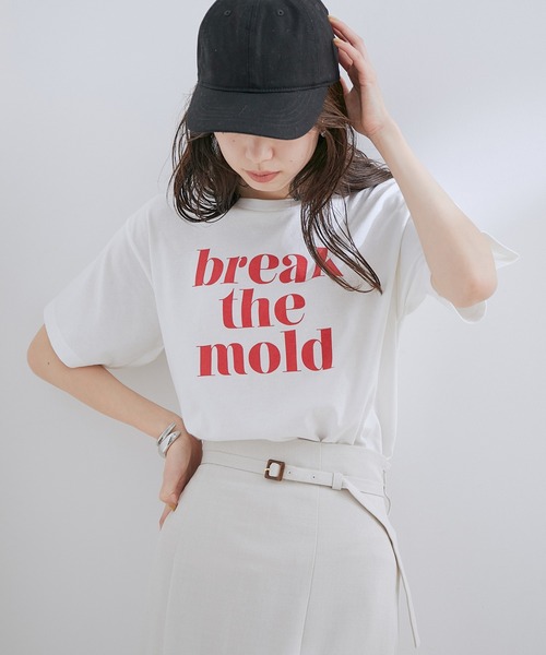 VIS（ビス）の「【洗える】アソートロゴクルーネックTシャツ（Tシャツ/カットソー・レディース・ブラック/ホワイト系その他/ホワイト系その他2/イエロー・FREE）」の14枚目の写真