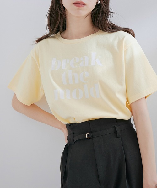 VIS（ビス）の「【洗える】アソートロゴクルーネックTシャツ（Tシャツ/カットソー・レディース・ブラック/ホワイト系その他/ホワイト系その他2/イエロー・FREE）」の17枚目の写真