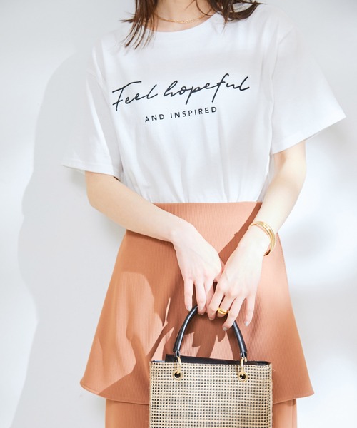 VIS（ビス）の「【洗える】アソートロゴクルーネックTシャツ（Tシャツ/カットソー・レディース・ブラック/ホワイト系その他/ホワイト系その他2/イエロー・FREE）」の19枚目の写真