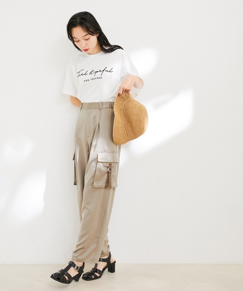 VIS（ビス）の「【洗える】アソートロゴクルーネックTシャツ（Tシャツ/カットソー・レディース・ブラック/ホワイト系その他/ホワイト系その他2/イエロー・FREE）」の11枚目の写真