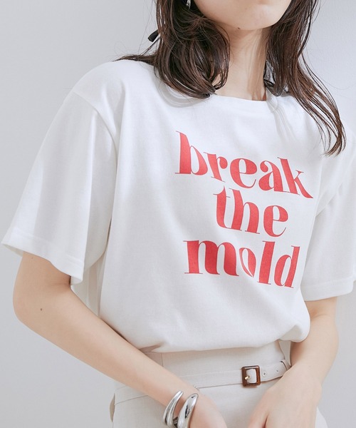 VIS（ビス）の「【洗える】アソートロゴクルーネックTシャツ（Tシャツ/カットソー・レディース・ブラック/ホワイト系その他/ホワイト系その他2/イエロー・FREE）」の20枚目の写真