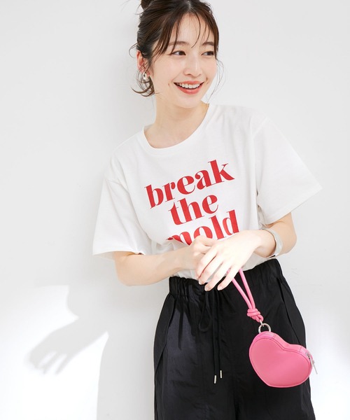 VIS（ビス）の「【洗える】アソートロゴクルーネックTシャツ（Tシャツ/カットソー・レディース・ブラック/ホワイト系その他/ホワイト系その他2/イエロー・FREE）」の21枚目の写真