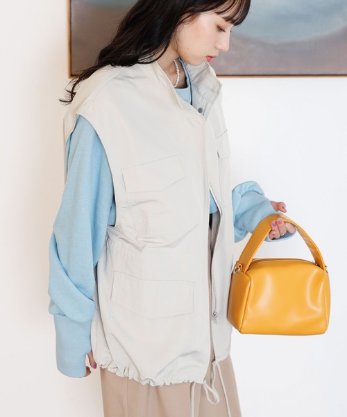 GeeRA（ジーラ）の「ミリタリーデザインベスト（ベスト・レディース・カーキ/ブラック/アイボリー・LARGE/MEDIUM）」の21枚目の写真