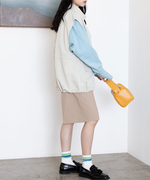 GeeRA（ジーラ）の「ミリタリーデザインベスト（ベスト・レディース・カーキ/ブラック/アイボリー・LARGE/MEDIUM）」の15枚目の写真