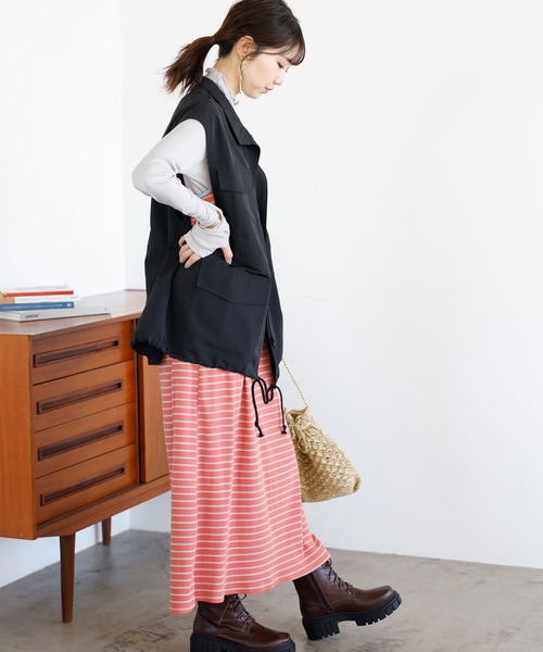 GeeRA（ジーラ）の「ミリタリーデザインベスト（ベスト・レディース・カーキ/ブラック/アイボリー・LARGE/MEDIUM）」の11枚目の写真