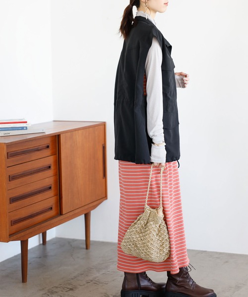 GeeRA（ジーラ）の「ミリタリーデザインベスト（ベスト・レディース・カーキ/ブラック/アイボリー・LARGE/MEDIUM）」の16枚目の写真