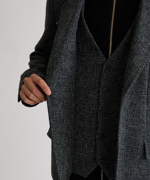 UNITED TOKYO（ユナイテッドトウキョウ）の「ツイードオープンスリーブJK（テーラードジャケット・メンズ・グレー/グリーン・1/2）」の11枚目の写真