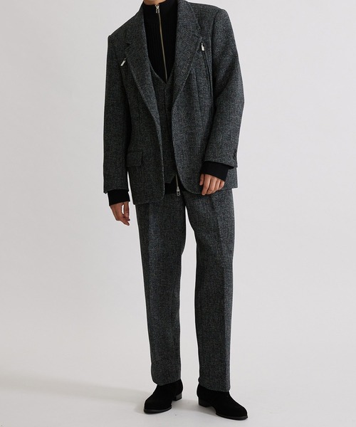 UNITED TOKYO（ユナイテッドトウキョウ）の「ツイードオープンスリーブJK（テーラードジャケット・メンズ・グレー/グリーン・1/2）」の12枚目の写真