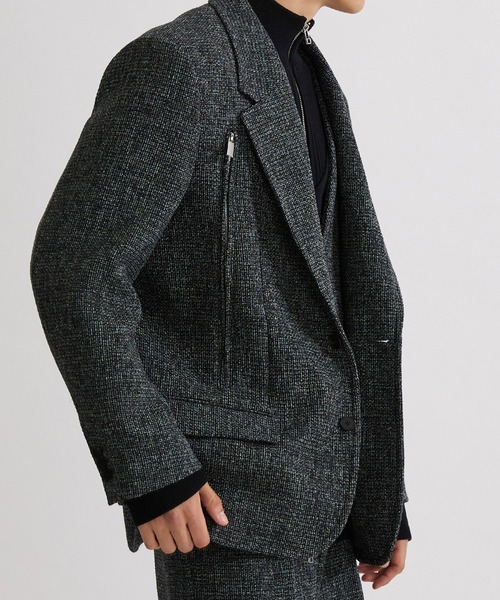 UNITED TOKYO（ユナイテッドトウキョウ）の「ツイードオープンスリーブJK（テーラードジャケット・メンズ・グレー/グリーン・1/2）」の15枚目の写真