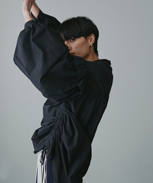 mici(ミチ)の「(mici)ドローストリングブラウス(シャツ/ブラウス・レディース・ブラック/ピンク/ホワイト系その他・ONE SIZE)」の5枚目の写真