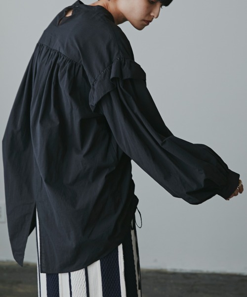 mici(ミチ)の「(mici)ドローストリングブラウス(シャツ/ブラウス・レディース・ブラック/ピンク/ホワイト系その他・ONE SIZE)」の9枚目の写真