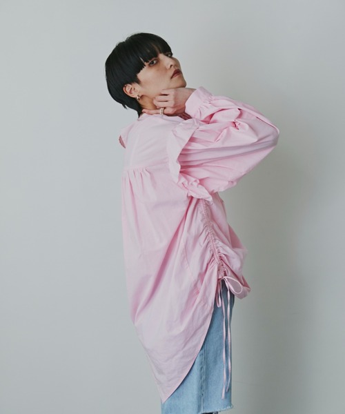 mici(ミチ)の「(mici)ドローストリングブラウス(シャツ/ブラウス・レディース・ブラック/ピンク/ホワイト系その他・ONE SIZE)」の10枚目の写真