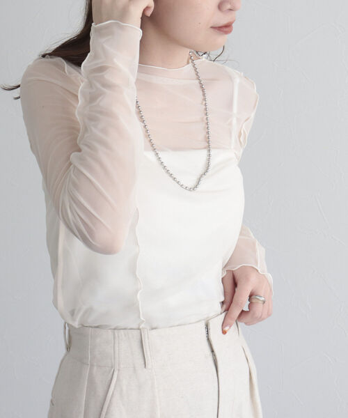 fredy emue（フレディエミュ）の「マーブルシアープルオーバー（Tシャツ/カットソー・レディース・アイボリー/ミント/オフホワイト・38）」の10枚目の写真