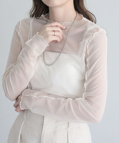 fredy emue（フレディエミュ）の「マーブルシアープルオーバー（Tシャツ/カットソー・レディース・アイボリー/ミント/オフホワイト・38）」の11枚目の写真