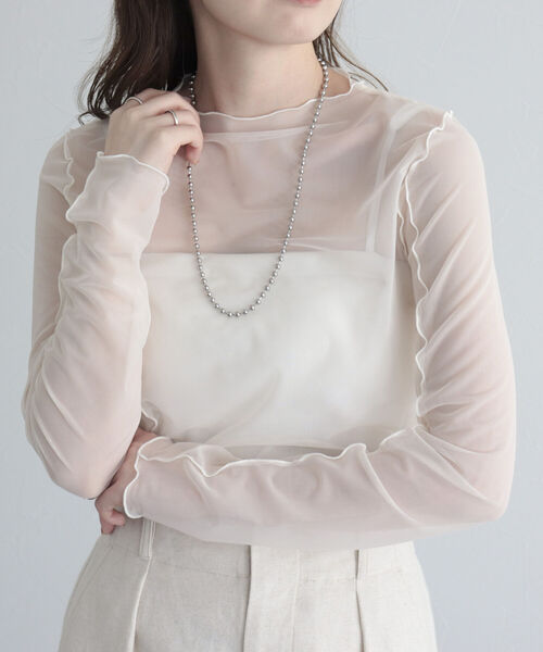 fredy emue（フレディエミュ）の「マーブルシアープルオーバー（Tシャツ/カットソー・レディース・アイボリー/ミント/オフホワイト・38）」の12枚目の写真