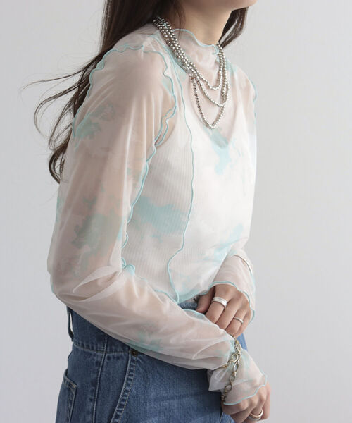 fredy emue（フレディエミュ）の「マーブルシアープルオーバー（Tシャツ/カットソー・レディース・アイボリー/ミント/オフホワイト・38）」の14枚目の写真