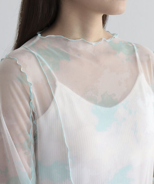 fredy emue（フレディエミュ）の「マーブルシアープルオーバー（Tシャツ/カットソー・レディース・アイボリー/ミント/オフホワイト・38）」の6枚目の写真