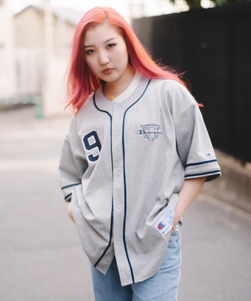 Champion(チャンピオン)の「champion C3-X319 BASEBALL SHIRT(シャツ/ブラウス・メンズ・グレー/ブラック/アイボリー・M/L/XL)」の3枚目の写真