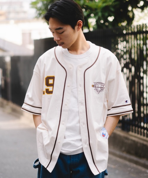 Champion(チャンピオン)の「champion C3-X319 BASEBALL SHIRT(シャツ/ブラウス・メンズ・グレー/ブラック/アイボリー・M/L/XL)」の2枚目の写真