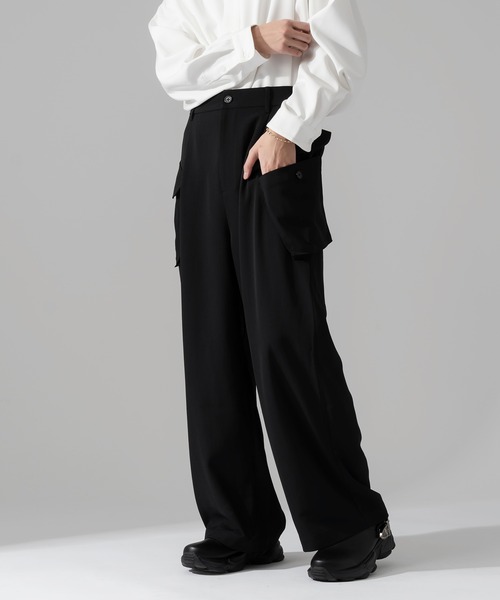 Adoon plain（アドーンプレーン）の「【Adoon plain】ビッグポケットカーゴパンツ（カーゴパンツ・メンズ・ブラック/グレー・MEDIUM/LARGE）」の20枚目の写真