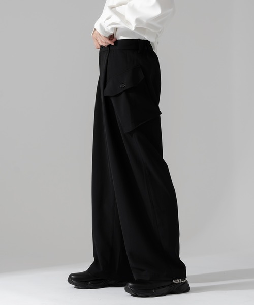 Adoon plain（アドーンプレーン）の「【Adoon plain】ビッグポケットカーゴパンツ（カーゴパンツ・メンズ・ブラック/グレー・MEDIUM/LARGE）」の21枚目の写真