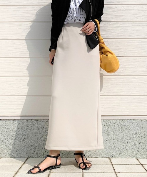 Q（キュー）の「ダンボールタイトスカート（スカート・レディース・ブルー/ブラック/グレイッシュベージュ・MEDIUM）」の3枚目の写真