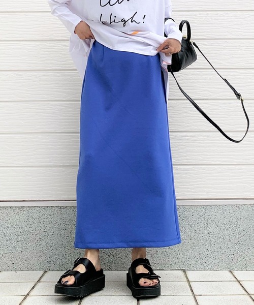 Q（キュー）の「ダンボールタイトスカート（スカート・レディース・ブルー/ブラック/グレイッシュベージュ・MEDIUM）」の20枚目の写真