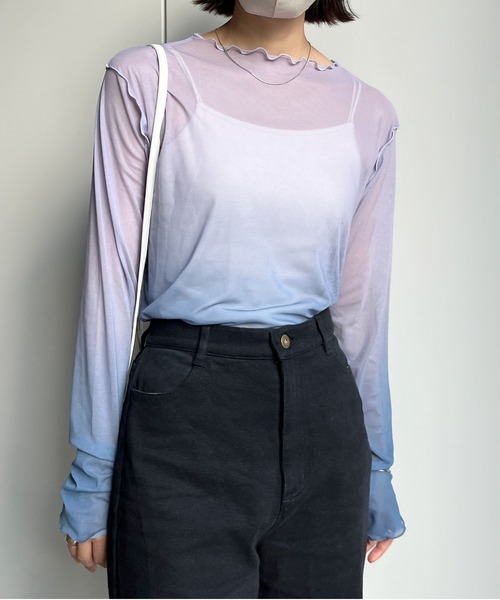 CPCM（シーピーシーエム）の「パワーネットグラデーションインナー（Tシャツ/カットソー・レディース・ベージュ/ブルー・FREE）」の5枚目の写真