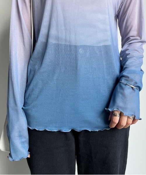 CPCM（シーピーシーエム）の「パワーネットグラデーションインナー（Tシャツ/カットソー・レディース・ベージュ/ブルー・FREE）」の7枚目の写真