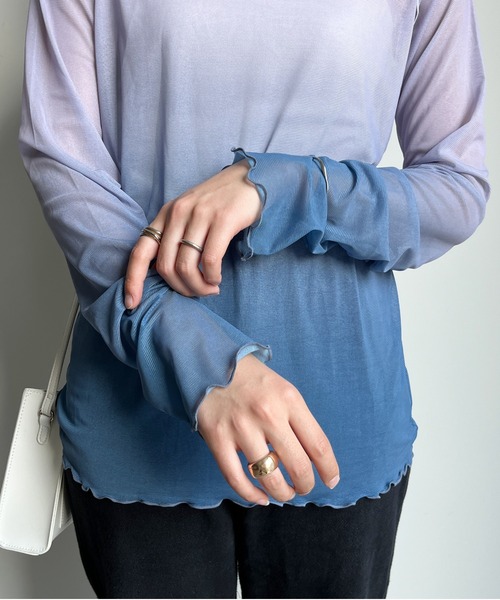 CPCM（シーピーシーエム）の「パワーネットグラデーションインナー（Tシャツ/カットソー・レディース・ベージュ/ブルー・FREE）」の8枚目の写真