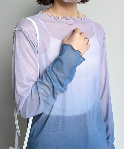 CPCM（シーピーシーエム）の「パワーネットグラデーションインナー（Tシャツ/カットソー・レディース・ベージュ/ブルー・FREE）」の9枚目の写真