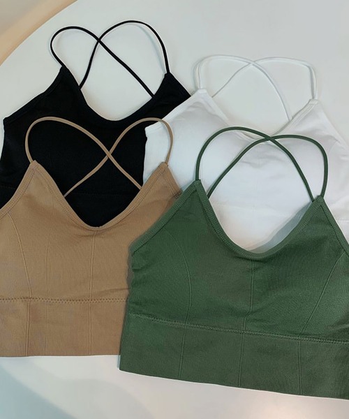 NinaetLina（ニナエリナ）の「クロスバックカップ付きキャミソール（キャミソール・レディース・ブラック/ホワイト/グリーン/ベージュ・FREE）」の16枚目の写真