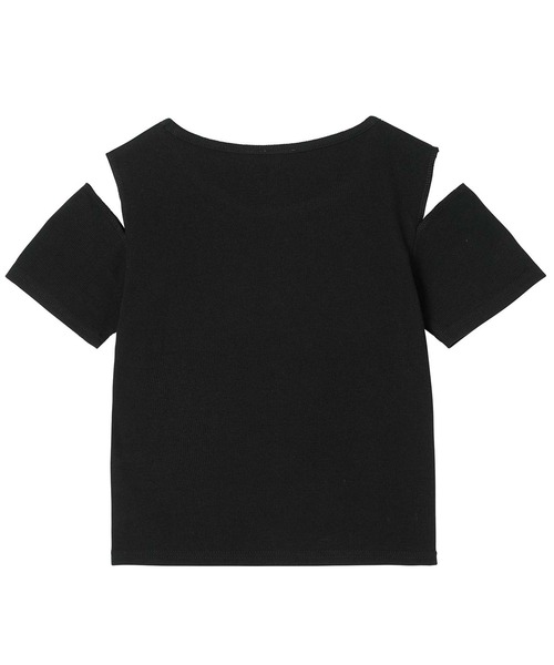 X-girl(エックスガール)の「CUT OUT SHOULDER S/S TOP(Tシャツ/カットソー・レディース・ホワイト/ブラック/ネイビー・M/S)」の10枚目の写真