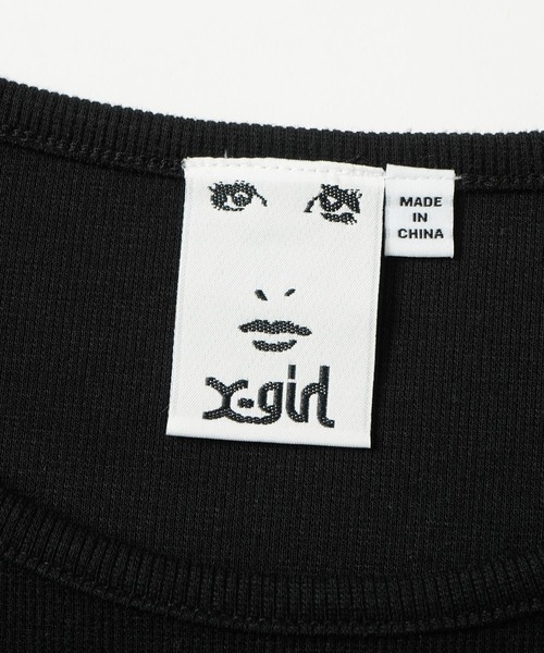 X-girl(エックスガール)の「CUT OUT SHOULDER S/S TOP(Tシャツ/カットソー・レディース・ホワイト/ブラック/ネイビー・M/S)」の17枚目の写真