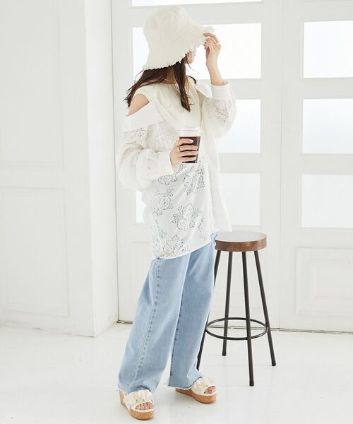 MAJESTIC LEGON（マジェスティックレゴン）の「ハイウエストバリエダメージデニム（デニムパンツ・レディース・ブルー系その他2/サックスブルー・MEDIUM/SMALL）」の8枚目の写真