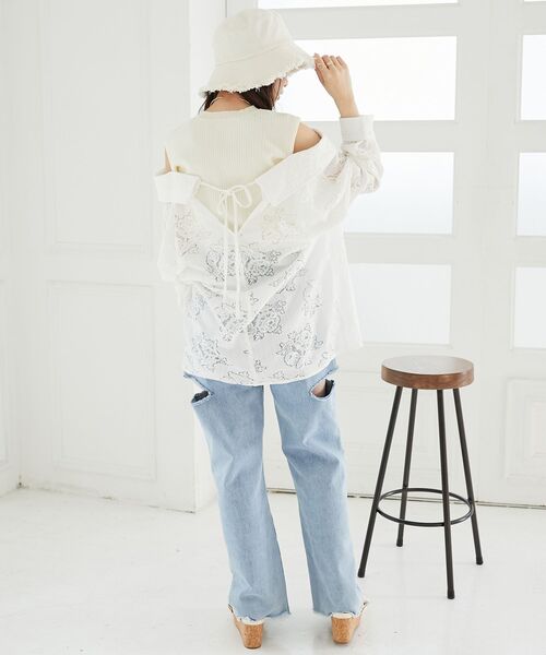 MAJESTIC LEGON（マジェスティックレゴン）の「ハイウエストバリエダメージデニム（デニムパンツ・レディース・ブルー系その他2/サックスブルー・MEDIUM/SMALL）」の9枚目の写真